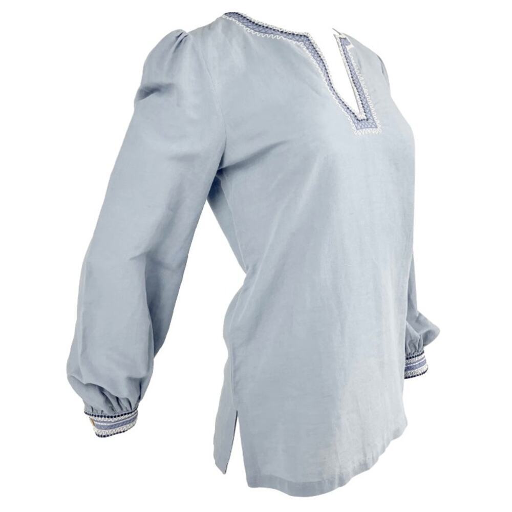 Emporio Sirenuse Positano Vera Embroidered Blouse In Blue NWOT Sz US 8/ IT 44 - Picture 16 of 16